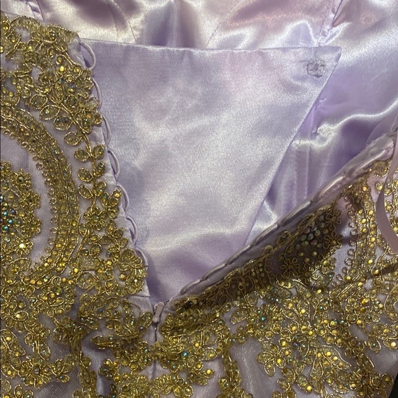 Fiesta Fashion Purple Gold Sequin Strapless Skater Dress Prom Homecoming XL - Picture 11 of 16